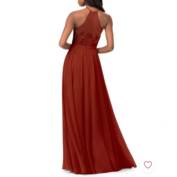 Azazie Kinsey Bridesmaids dress in Rust - Picture 2 of 5